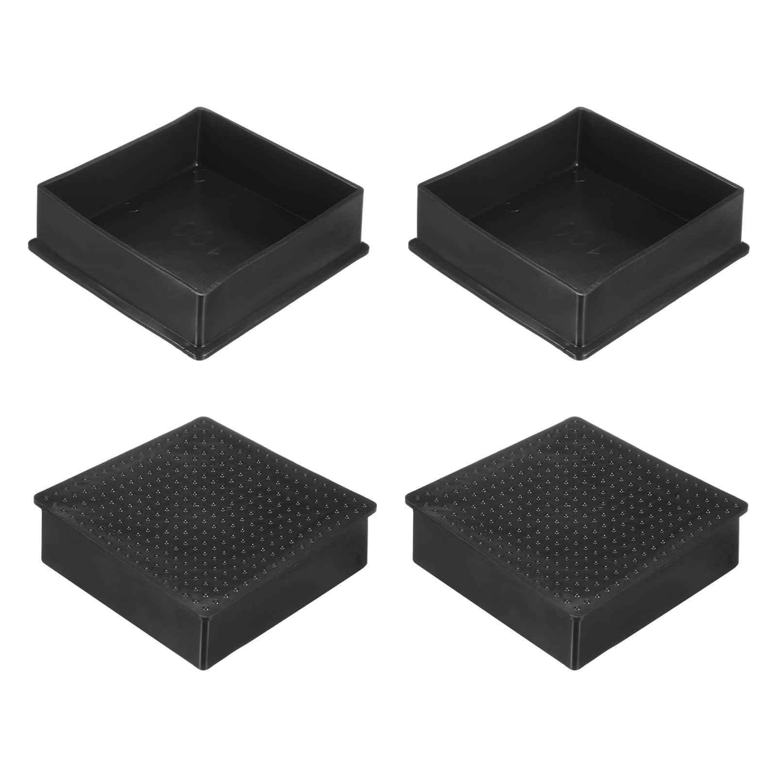 Lot De 4 Capuchons Carrés En Pvc Pour Pieds De Meubles, 100 Mm, Pour Chaises/table/lit, Protection De Sol En Bois Dur