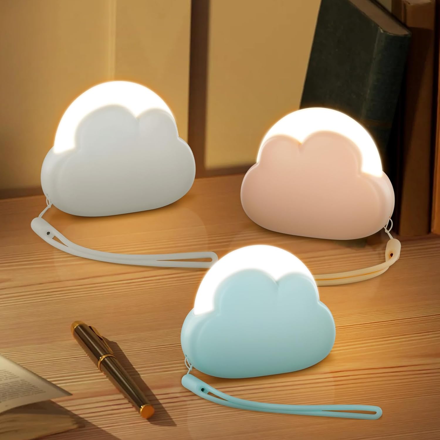 Veilleuse Bébé Rechargeable, Veilleuse Enfant À Intensité Variable Avec 4 Niveaux D'Intensité Et Cordon En Silicone, Veilleuse Led Portable Pour Filles, Cadeau De Décoration Pour Chambre De Bébé (lot