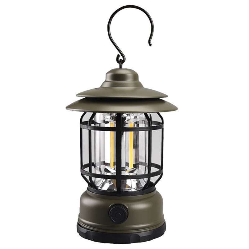 Campinglykta Led Rétro, Lampe De Table Usb Uppladdningsbar Ou Lampe De Table Suspendue Bärbar Vattentät Pour Vandring Et Poissons