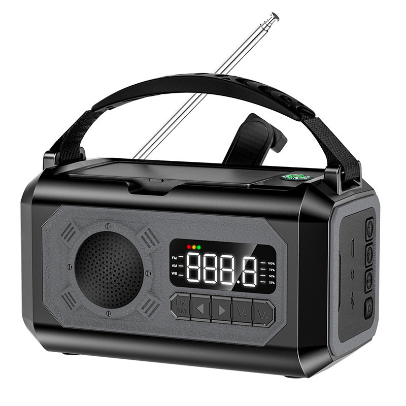 H17 Handkurbel-dynamo-taschenlampe, Solarbetriebenes Radio, Kompass Und Powerbank, Notbeleuchtung Für Den Außenbereich, Tragbares Ladegerät