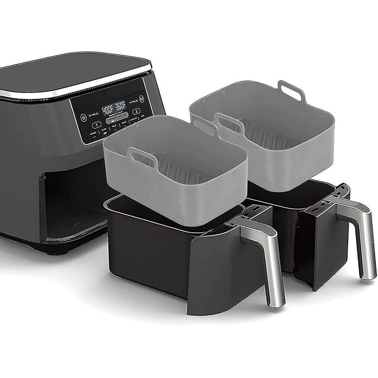 2 Silikon-heißluftfritteusenkörbe Für Ninja Dual Air Fryer, Silikon-einsätze Für Heißluftfritteusen, Wiederverwendbares Kochzubehör, Antihaft-gitter Für Dual Air Fryer, Kompatibel Mit Ninja