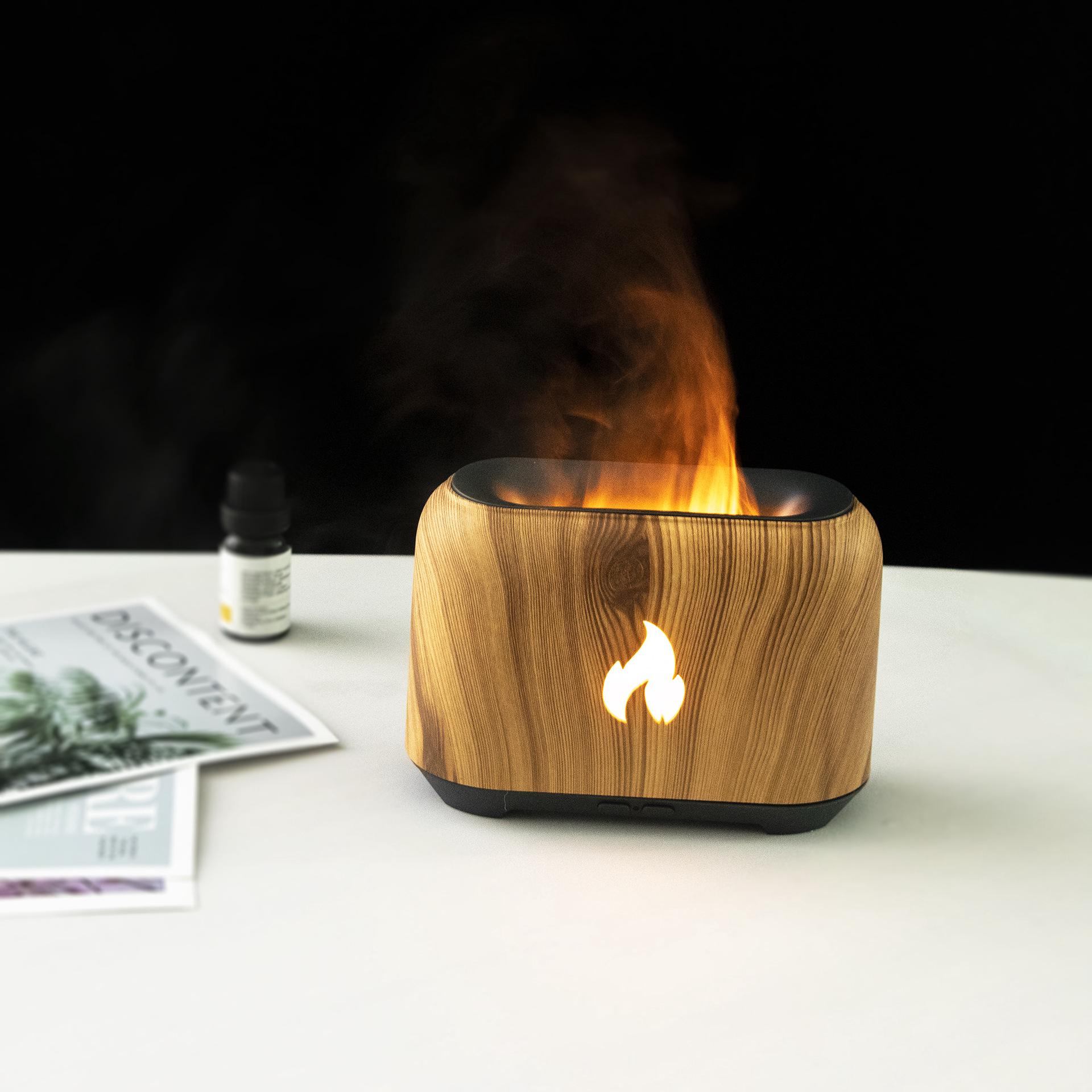 150-ml-diffusor Für Ätherische Öle Mit Hohlem 3d-flammendesign, 5-v-usb-led-nebelgenerator, Luftbefeuchter Für Duftende Räume
