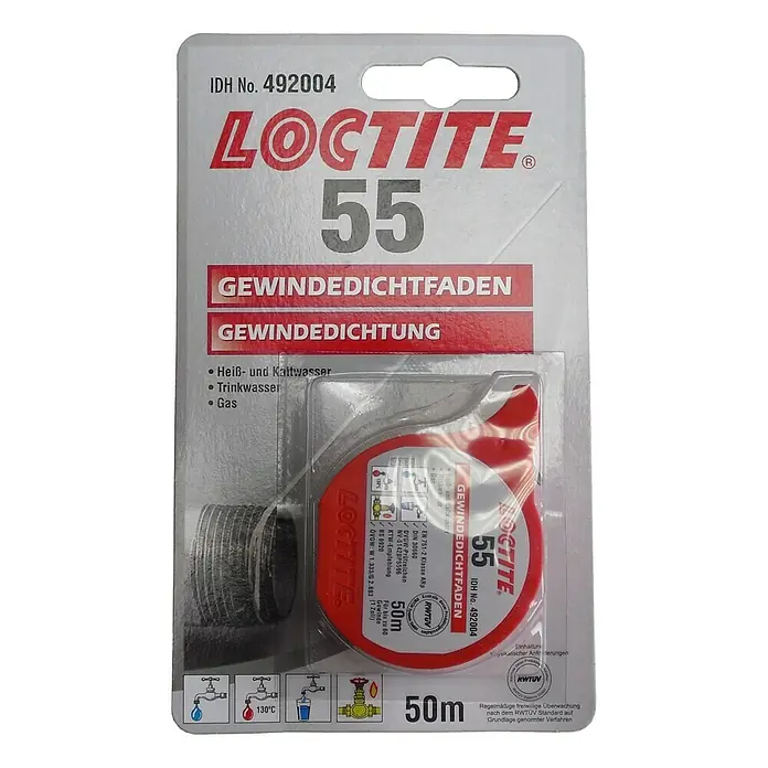 LOCTITE 55 50M - Gewindedichtung, nicht aushärtend, Rollenspender, 50 m