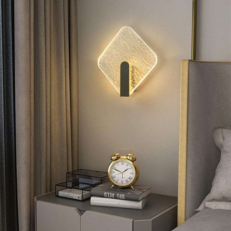 Moderne Acryllampe, Minimalistische Nachttischlampe Für Schlafzimmer, Flur, Treppenhaus, Wohnzimmer, Büro, Wandleuchte In Diamantform, Dekorative Beleuchtung [energieklasse A++]