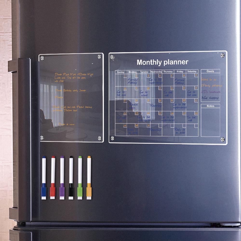 Abwischbarer Monatsplaner Aus Transparentem Plexiglas, A3- Und A4-format, Wiederverwendbar, Inklusive Planungstafel Und 6 Markern