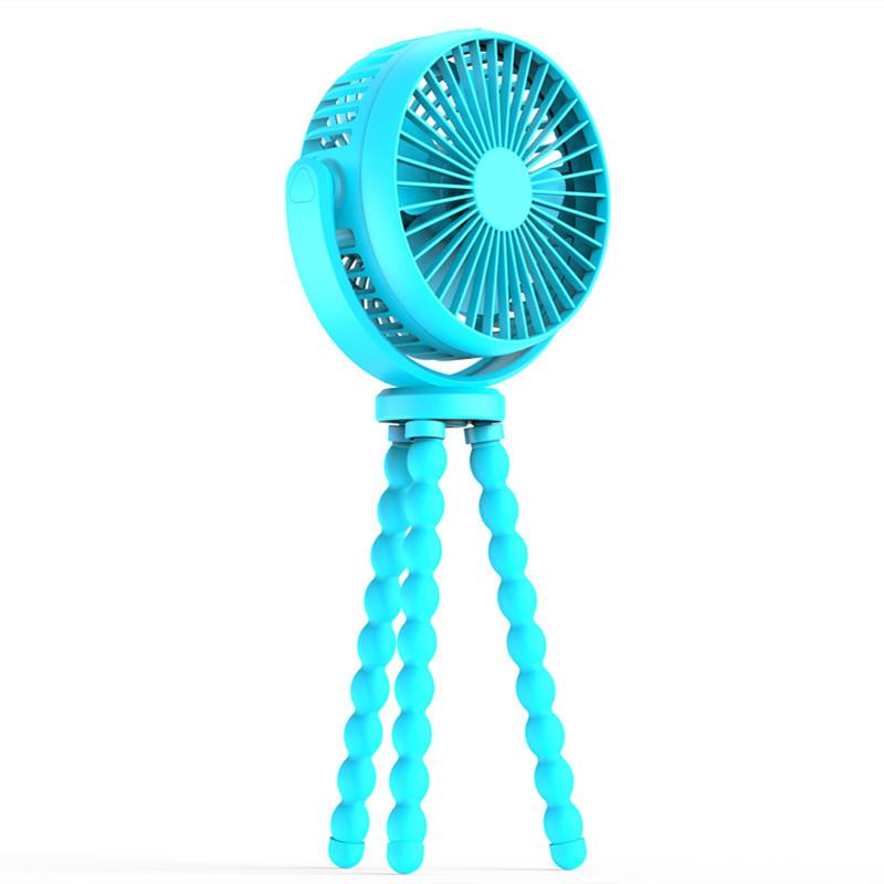 Himmelblauer Tragbarer Ventilatorclip, 5200 Mah Clip-on-kühler Für Kinderwagen, Unverzichtbares Reiseaccessoire, Wiederaufladbarer Ventilator Mit Akku, Ideal Für Urlaub Und Ausflüge.