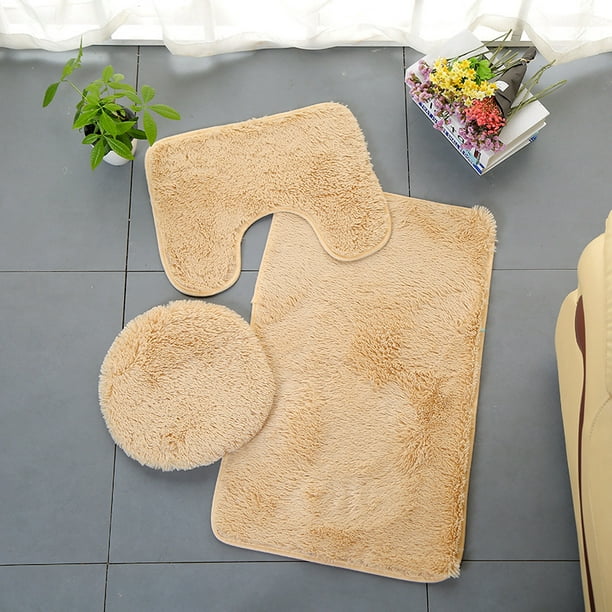 Set Mit 3 Badematten, Einfarbig Grüne Toilettenmatten, Rutschfestes Badezimmer-set, Weich Und Saugfähig.