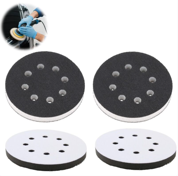 Set Mit 4 Zwischenschaumstoffpads 125 Mm, 8 Löcher, Für Runde Schleif- Und Polierscheiben, Geeignet Für Schleif- Und Polierpads.