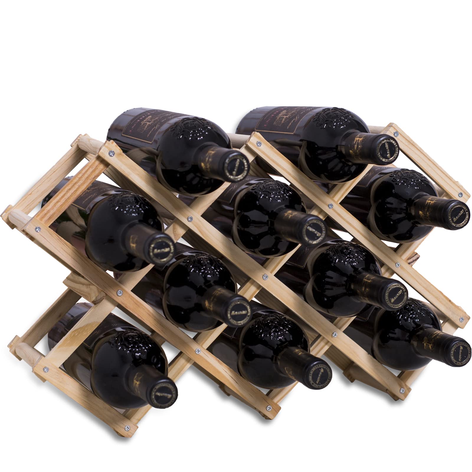 Weinregal Für 10 Flaschen, 45 X 12,5 X 31 Cm, Robustes Metallregal Für Bar, Küche Oder Weinkeller, Kompaktes Und Elegantes Flaschenregal.