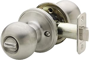 Türknauf Mit Sichtschutzfunktion, 1-teilig, Satinierter Edelstahl, Für Türen Mit Einer Stärke Von 2,5 Bis 4,5 Cm, Mit Schlüssel