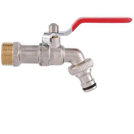 Kupferner Außenwasserhahn – Rostfrei Und Frostbeständig – Inklusive Schlauchadapter – Größe 12,5 X 8,5 X 2 Cm