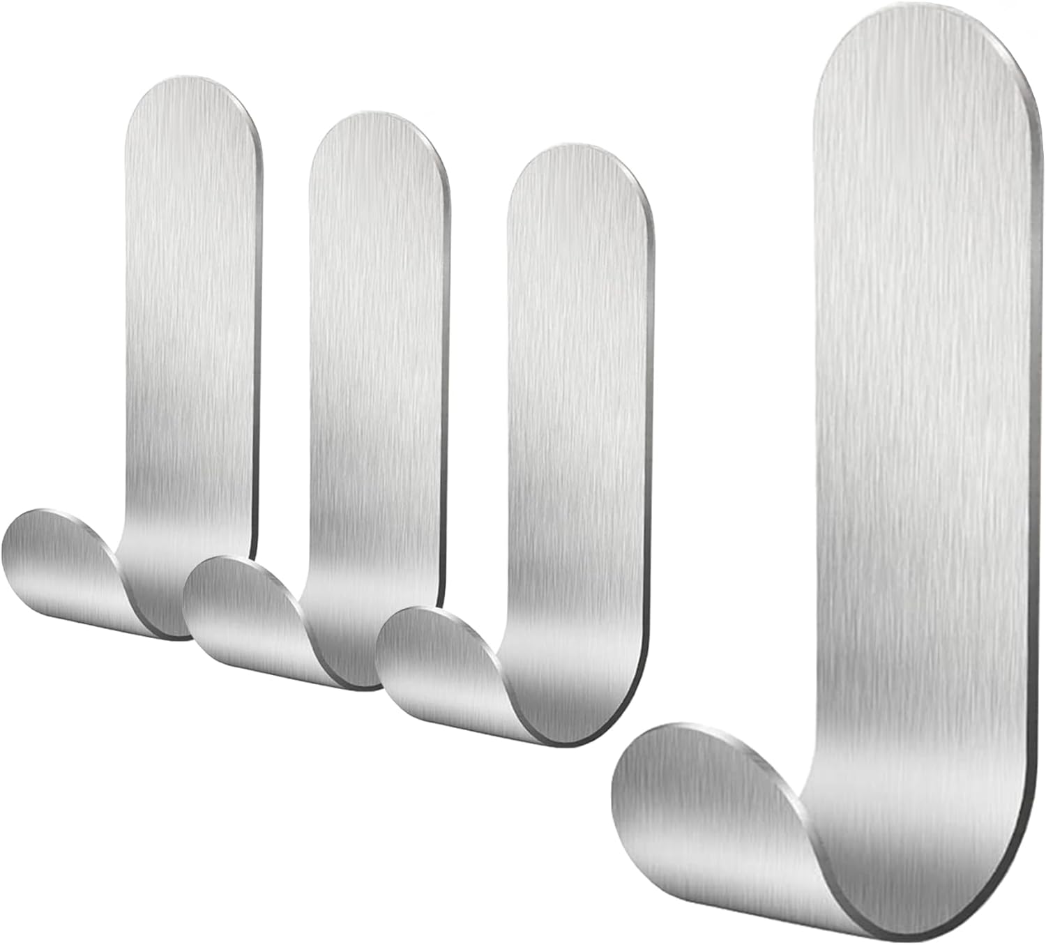 Set Mit 5 Selbstklebenden Edelstahlhaken, Ohne Bohren, Für Handtücher, Schlüssel, Küche Und Bad.