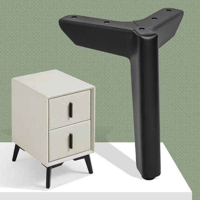 Mattschwarze Möbelfüße, 10 Cm Hoch, 1,8 Mm Dick, Set Mit 4 Robusten Stützen Für Kleiderschrank, Sofa, Sideboard Und Schrank.