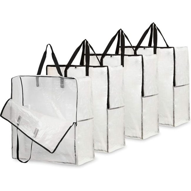 Set Mit 4 Großen, Transparenten Aufbewahrungstaschen 60 X 60 Cm Mit Griffen (artikelnummer: 96260941 Angebot: Lehua25.5.29-5)