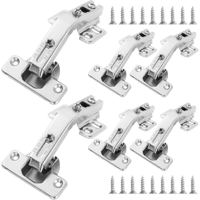 Set Mit 6 Eckscharnieren Mit Soft-close-funktion Und Verdeckten 135°-drehpunkten Für Küchenschranktüren