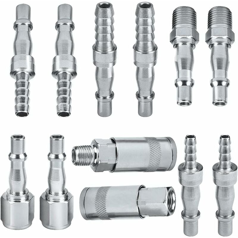 Choyclit Druckluftarmaturen, 12 Bsp 6,35 Mm Anschlüsse Für 6-, 8- Und 10-mm-schläuche, Pneumatische Schlauchadapter, Kompressorzubehör