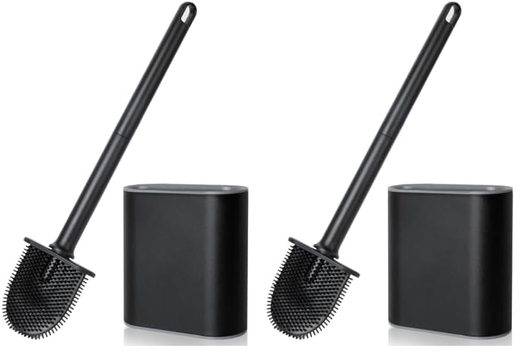 Silikon-toilettenbürste, Toilettenreiniger Mit Rutschfestem Griff, Flexiblem Kopf Für Gründliche Reinigung, Wandhalterung Mit Belüftetem Boden, Praktisches Badezimmeraccessoire.