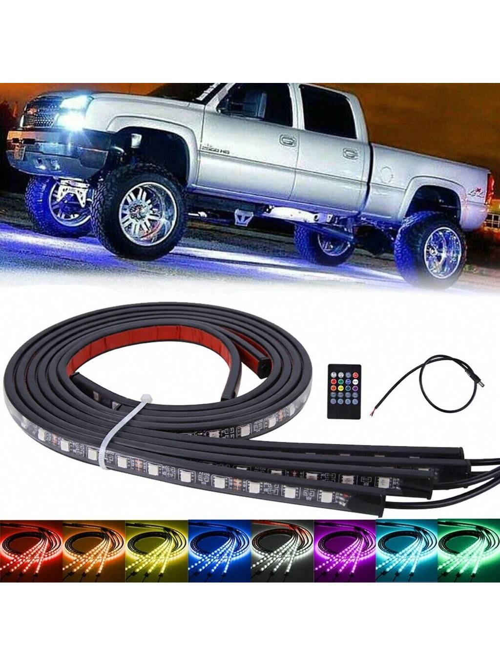 Rgb-led-unterbodenbeleuchtung Für Autos, Flexibler Neonstreifen, Fernbedienung Und App-steuerung, Dekorative Ambiente-unterbodenbeleuchtung.