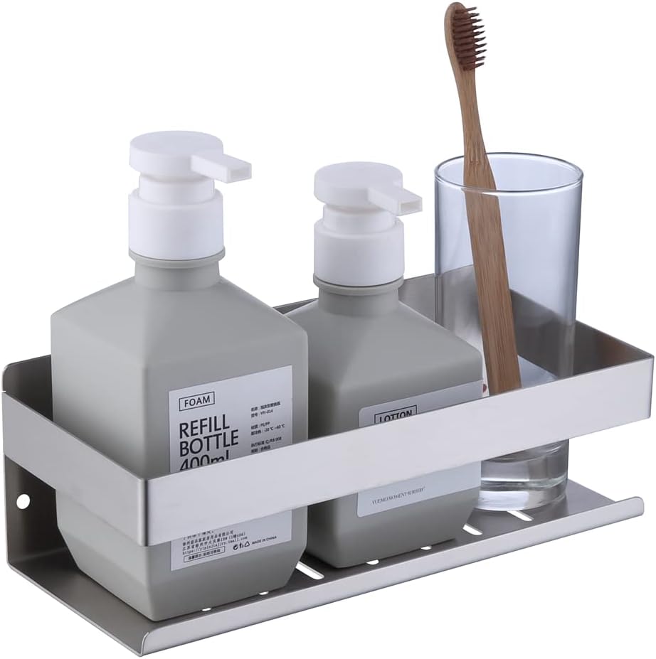 Selbstklebendes Duschregal Zur Wandmontage Ohne Bohren, Seifenschale Und Badezimmeraccessoire Aus Gebürstetem Edelstahl Sus304, 23 Cm, Einfache Klebebefestigung, Robust Und Rostfrei.