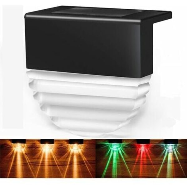 Solarbetriebene Außenbeleuchtung, Wasserdichte Led-leuchten Für Terrasse, Treppe, Garten, Einfahrt, Zaun Und Veranda, 10 Lumen, Warmweiß/mehrfarbig, 2er-pack