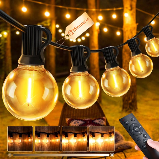 20 M Lange G40 Led-lichterkette Für Den Außenbereich – 20 Meter (65,5 Fuß) Für Garten, Terrasse, Pergola Und Balkon, Wasserdicht (ip44).