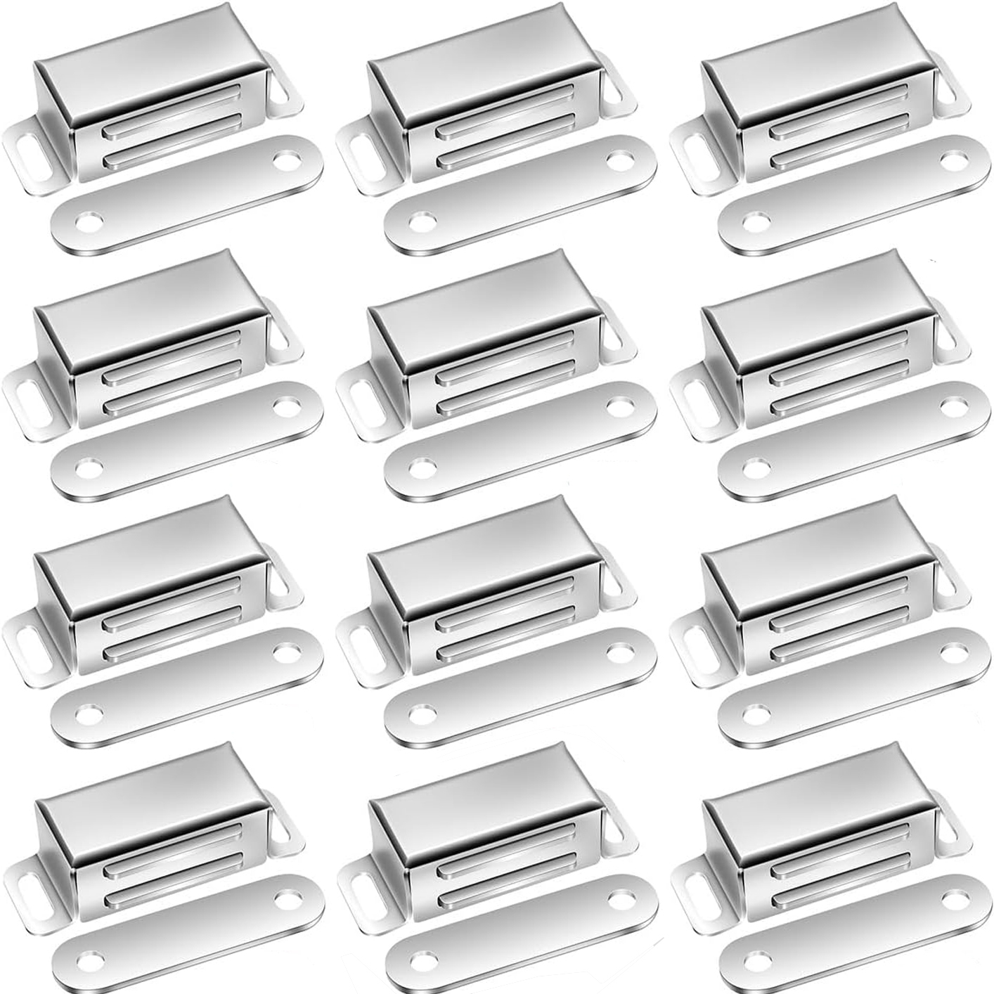 12 Schranktürmagnete, Superstarker Magnetverschluss, Türmagnet Aus Edelstahl, Möbelbefestigung, Magnetverschluss