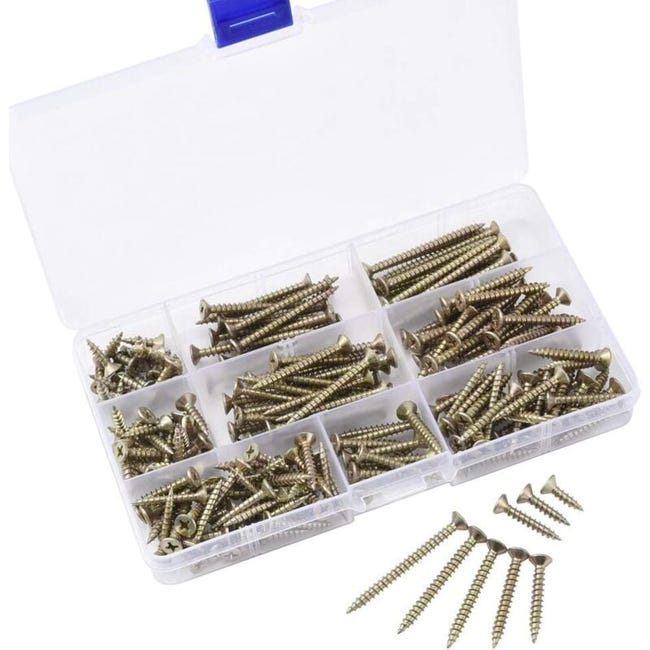 Phillips-holzschrauben Mit Flachem Senkkopf – Packung Mit 200 Universalschrauben Für Alle Heimwerkerprojekte.