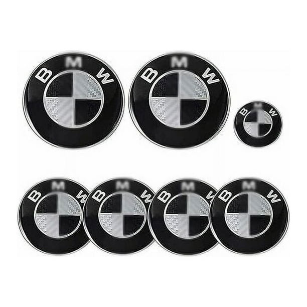 Nipocaio 7-teiliges Autoemblem-set Für Motorhaube Und Heckklappe, Bmw-logo 82 Mm, Radkappen 68 Mm, Lenkrademblem 45 Mm, Autozubehör-set