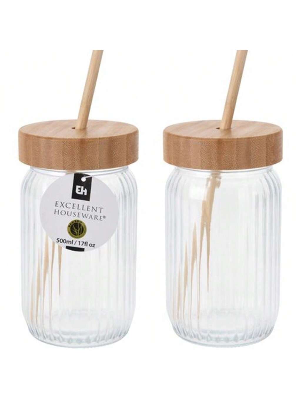 Bambus-trinkkrug, 500 Ml, Karaffe Mit Bambusdeckel, Getränkebehälter, Umweltfreundlicher Krug, Flüssigkeitsaufbewahrung, Natürliches Design.