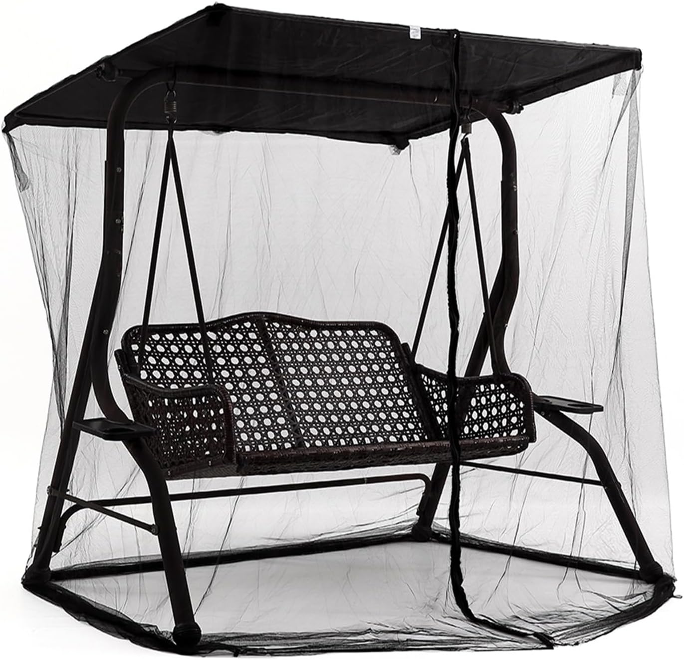 Insektenschutznetz Mit Reißverschluss Für 3-sitzer-schaukel, Moskitonetz Für Sonnenschirm, Veranda, Garten, Balkon, Reisen, Camping, 1,85 M