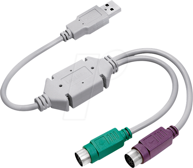 LOGILINK AU0004A - USB 1.1 Konverter, A Stecker auf 2x PS/2, 0,3 m