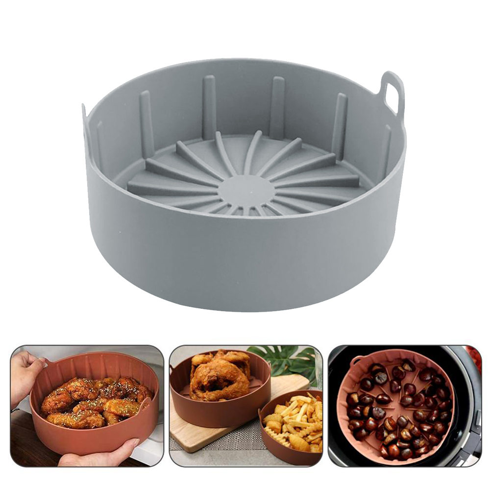 2er-set Silikon-backformen Für Heißluftfritteusen, Backofen, Mikrowelle Und Grill, Hitzebeständig, Flexible Behälter Für Kuchen Und Brot