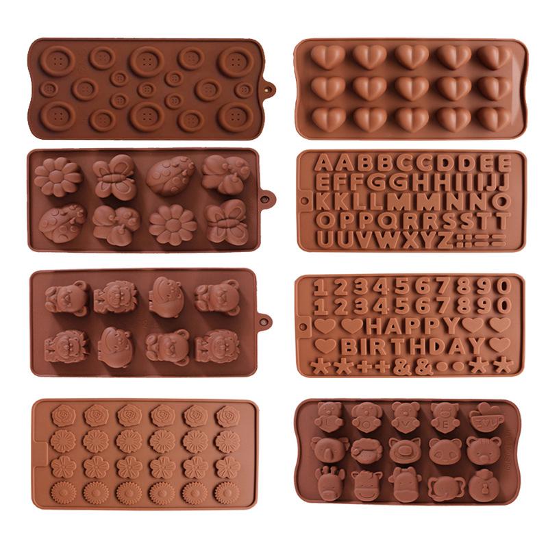 8 Silikonformen Für Süßigkeiten Und Schokolade: Flexible Form Für Harte Oder Weiche Bonbons – Neue Formen – Backformen Für Mini-muffins, Süßigkeiten Und Pralinen – Braune Tabletts