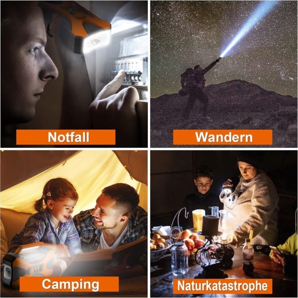 Solarradio Für Notfälle (2022), 10.000 Mah Akku, Tragbares Kurbelradio, Notfallladegerät, Integrierte Kopfhörer, Für Camping Und Notfälle