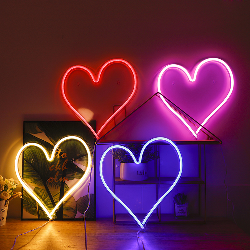 Neon-herz Aus Acryl Mit Led-beleuchtung In Pink, Usb-anschluss, Romantische Geschenkidee Für Mädchenzimmer, Partydekoration, Hochzeit, Geburtstag, Valentinstag