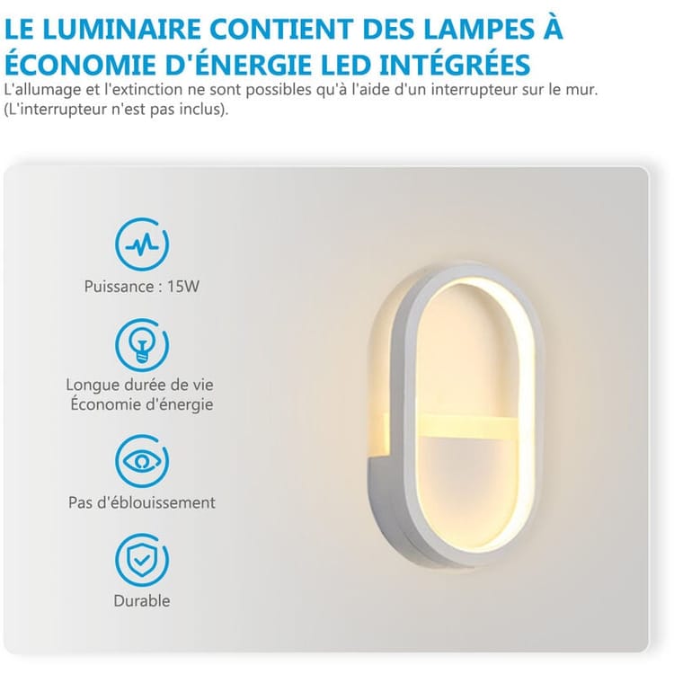 Moderne 15w Led-wandleuchte, Designer-metallwandleuchte Für Schlafzimmer, Wohnzimmer, Flur Und Treppenhaus, Kreative Innenbeleuchtung.