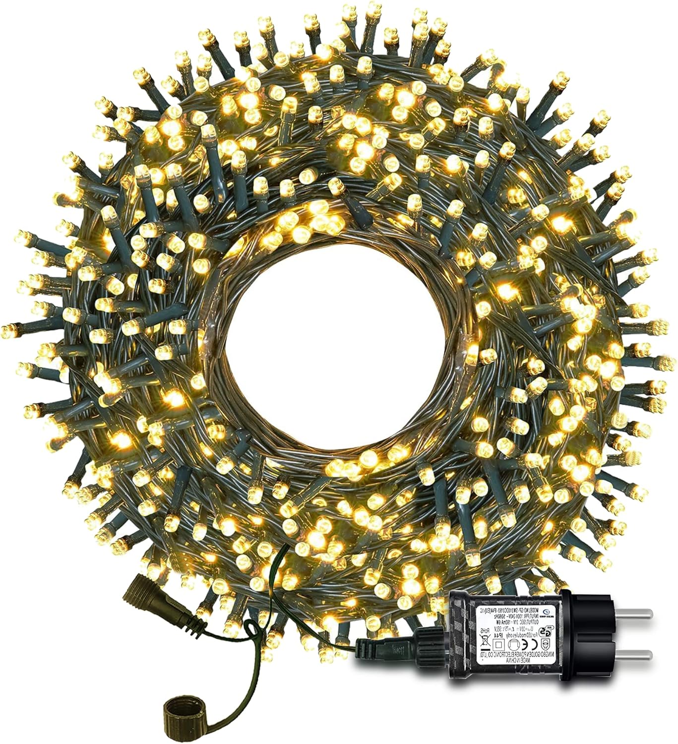 30 M Lange Led-lichterkette Mit 300 Leds, Dekorativ Für Den Außenbereich, Wasserdicht (ip65), 8 Beleuchtungsmodi Für Garten, Fenster Und Partys (warmweiß)