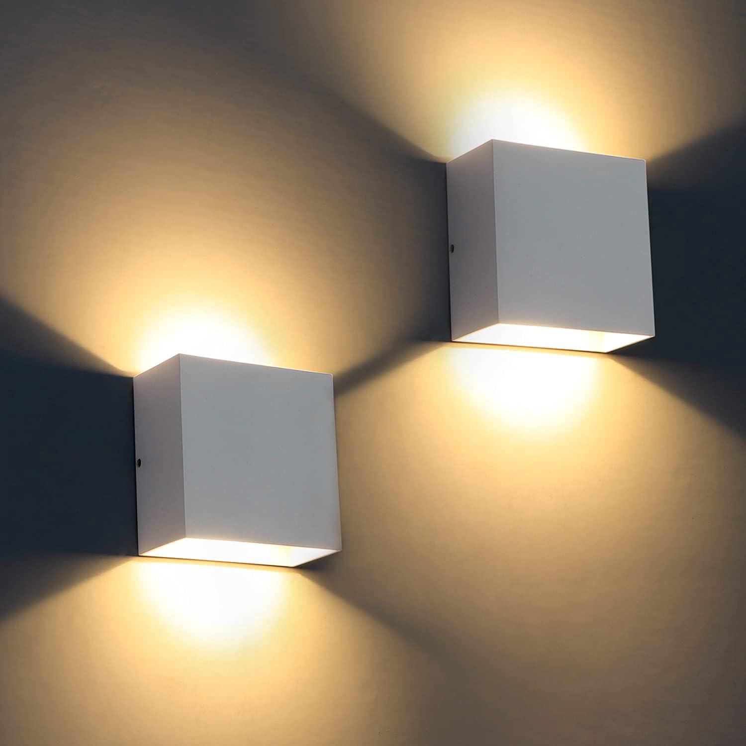 6w Ip65 Led-wandleuchte, Modernes 2er-set, 3000k Wandleuchte, Auf-/abwärtsbeleuchtung Für Das Wohnzimmer, Wasserdichte Designer-nachttischlampe.