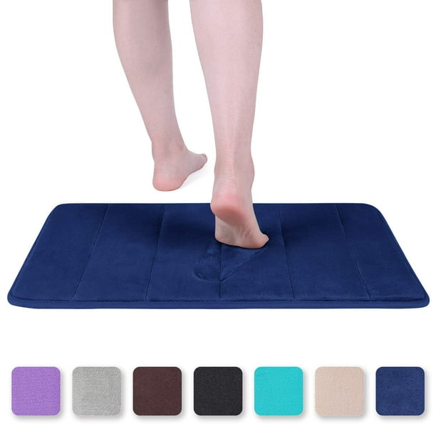 Badematte Aus Memory-schaum, Rutschfest Und Saugfähig, Maschinenwaschbar – 40 X 60 Cm, Marineblau