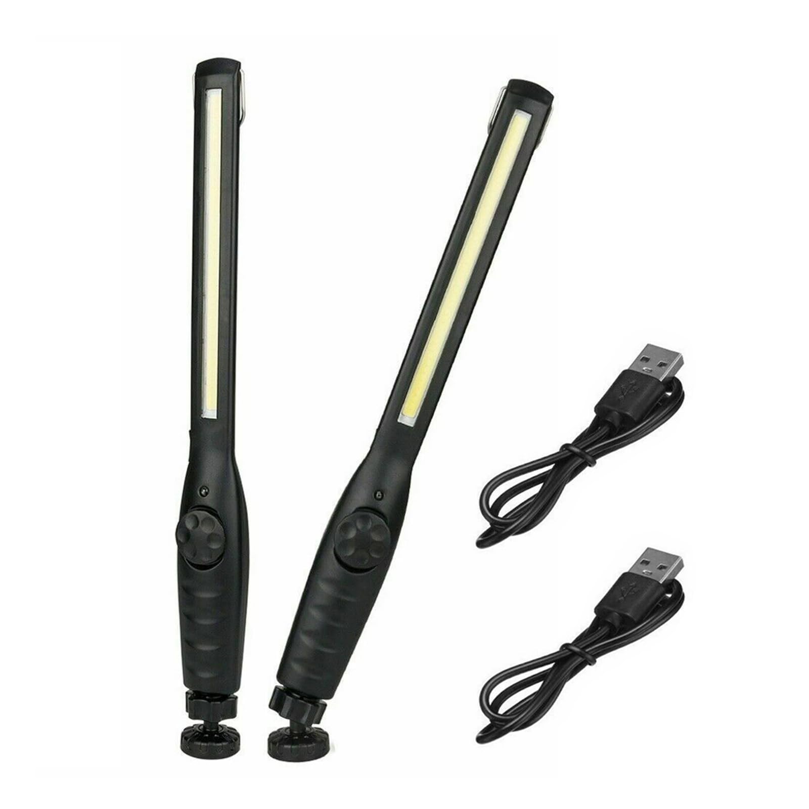 2-teilige Wiederaufladbare Magnetische Led-lampe, Superhelle Taschenlampe Für Garage, Camping, Wandern, Autoreparaturen Und Notfälle.