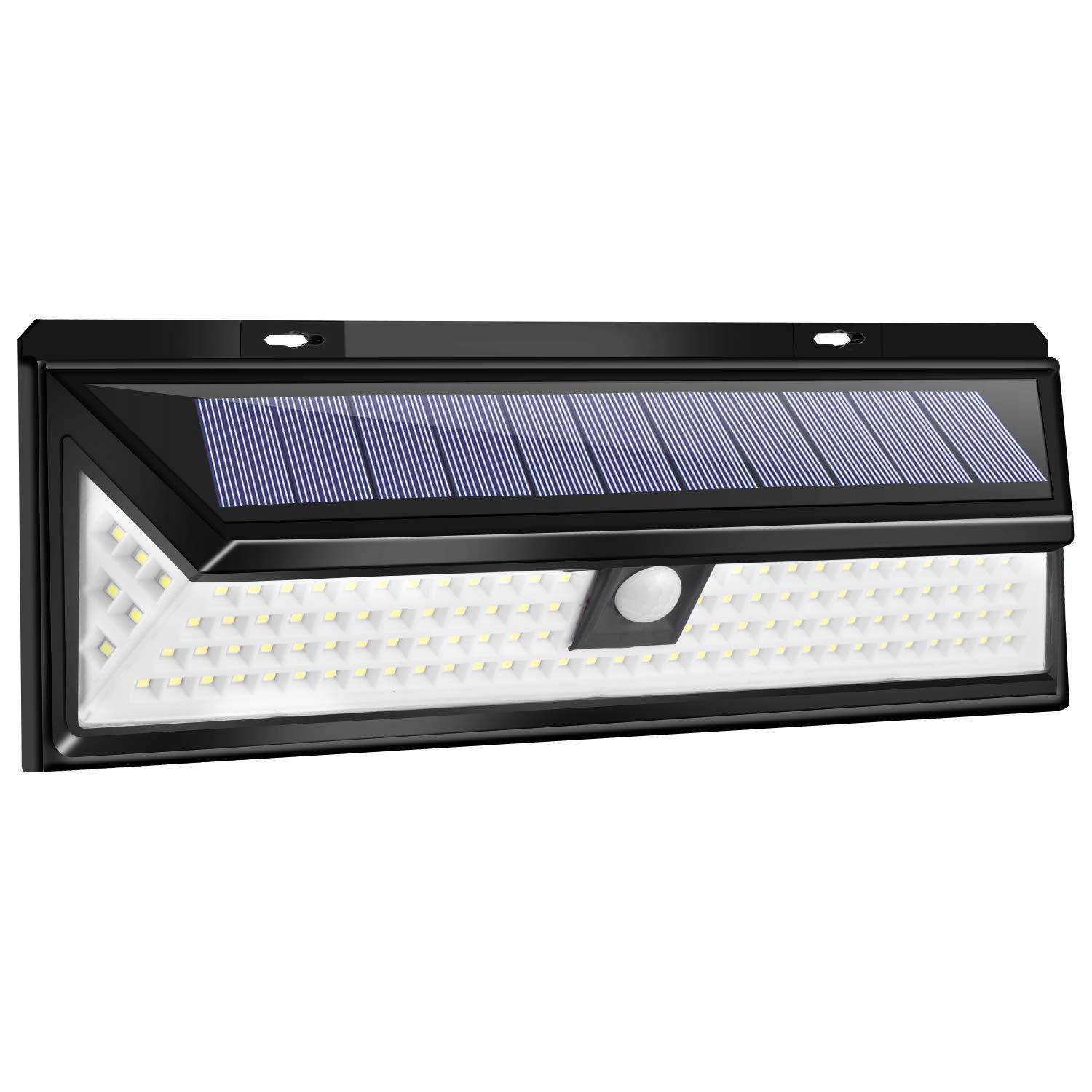 118-led-solarleuchte Mit Bewegungsmelder, Kabelloser Außenstrahler, Ip65 Wasserdicht, Sicherheitsbeleuchtung Für Garten, Terrasse Und Einfahrt.