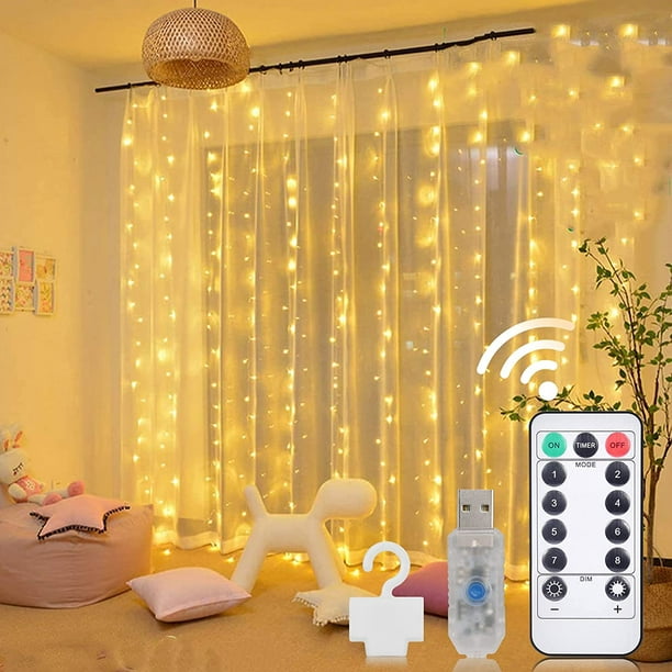 3 X 3 Meter Große Lichterkette Mit 300 Leds, 8 Beleuchtungsmodi, Funkelnde Wandbeleuchtung Für Drinnen Und Draußen, Ideal Für Hochzeiten, Geburtstage Und Weihnachten.