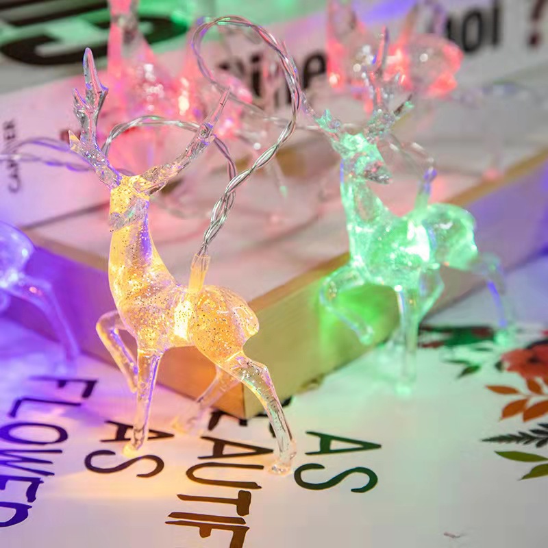 Mehrfarbige Led-weihnachts-rentiergirlande, Batteriebetriebene Feendekoration Für Weihnachtsbaum Und Zuhause, 6 Meter, 40 Funkelnde Leds