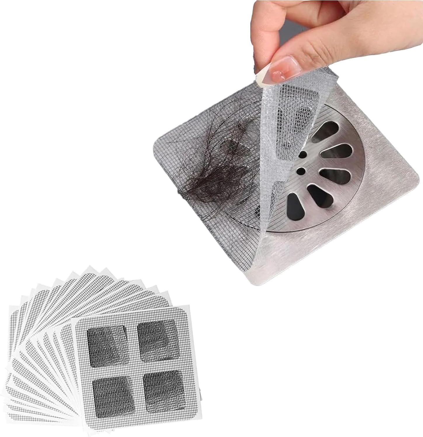 Packung Mit 50 Selbstklebenden Einweg-haarfiltern Für Waschbecken, Badewanne Und Dusche, Abflussschutz, Anti-haar-gitter