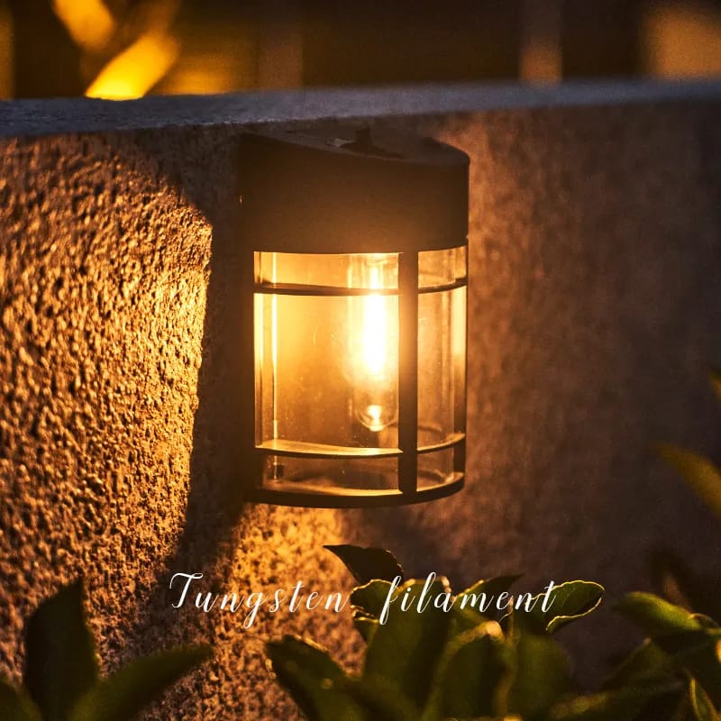 Lemroe Solar-gartenleuchten Für Den Außenbereich, 2er-pack, Ip65 Wasserdichte Solarleuchten, Dekorative Retro-led-wandleuchten Für Terrasse, Tor Und Weg