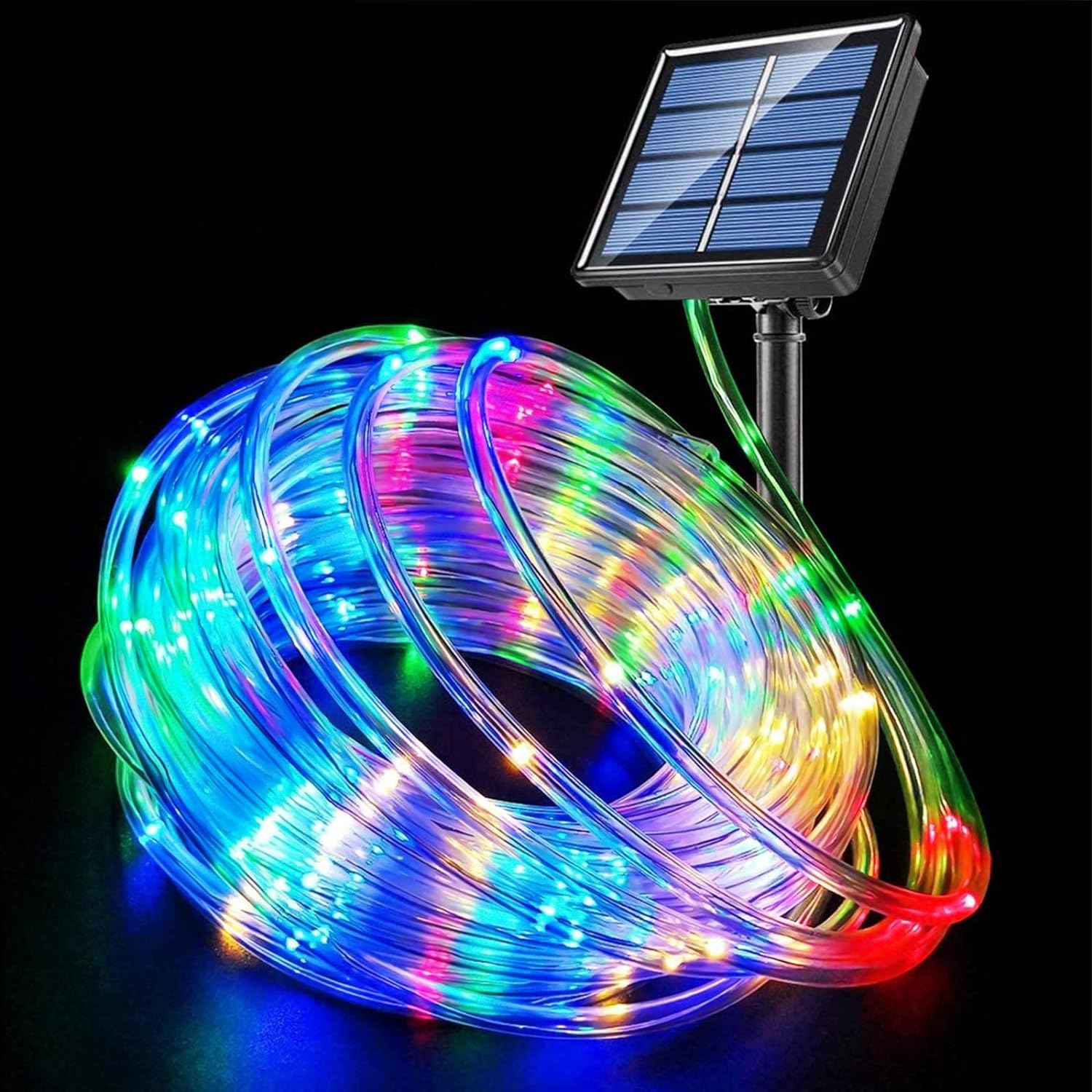 Solar-lichterkette Mit Farbcode, 40 Fuß, 100 Leds, Ip65 Wasserdicht, Für Den Außenbereich, Helles Licht Für Garten, Terrasse Und Festliche Dekoration.