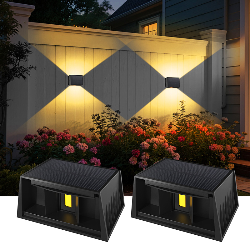 Ip65 Wasserdichte Außenwandleuchte, 2er-pack Vintage 3000k Solarlampen, Vertikal Verstellbar, Led-strahler Für Garten, Terrasse, Zaun Und Wand.