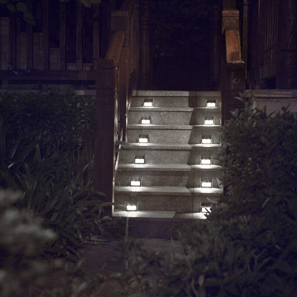 Solarleuchten Für Treppen, Zäune Und Wege, Wasserdichte Led-außenleuchten, Weißes Licht, 6er-set
