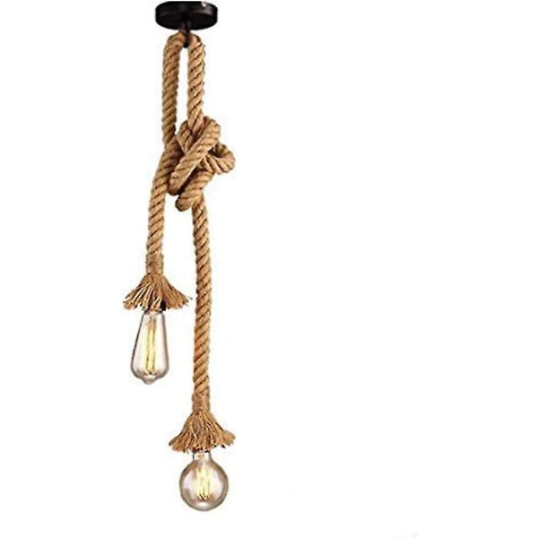 Vintage Doppel-pendelleuchte, E27-fassung, 60 Cm, 220 V Wechselstrom, Retro-industrie-stil, Schwarze Metallleuchte Für Wohnzimmer, Esszimmer, Küche, 1 Stück