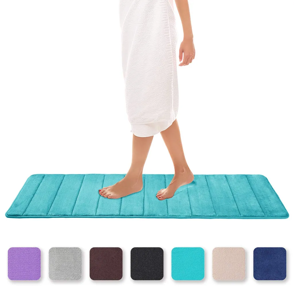 Badematte Aus Memory-schaum, Rutschfest Und Saugfähig, Maschinenwaschbar – 40 X 120 Cm, Pfauengrün